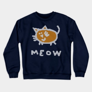 Knitted Kitty Cat Meow Crewneck Sweatshirt